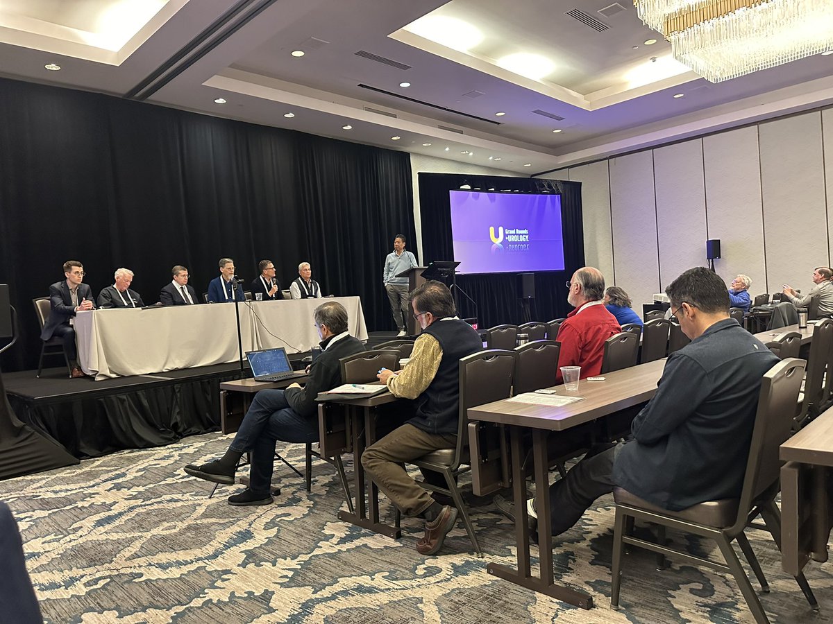 hewburger's tweet photo. Amazing physician AND PATIENT panel at @GRUrology IPCU conference.  Really brings the data to life when you see these men on stage that are battling #prostatecancer. https://t.co/qDbJneCyTP