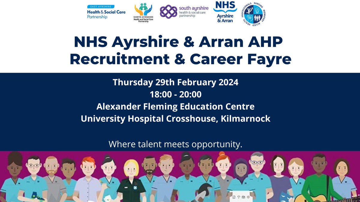 We have a range of B5 jobs available for AHP students graduating in 2024. Interested in finding out more? Please come along & chat to our staff @QMUPhysio @ENU_OT_ @PhysioEdinNap @Physio_RGU @Alistair_ahp @gibbieahplcr @lkerrOTahp @CWallacePT Please share🙏