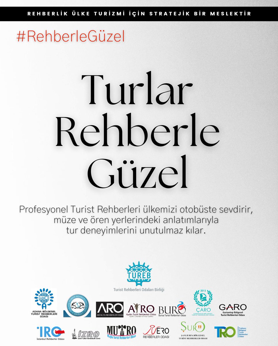 Profesyonel Turist Rehberleri ülkemizi otobüste sevdirir, müze ve ören yerlerindeki anlatımlarıyla tur deneyimlerini unutulmaz kılar. #RehberleGüzel