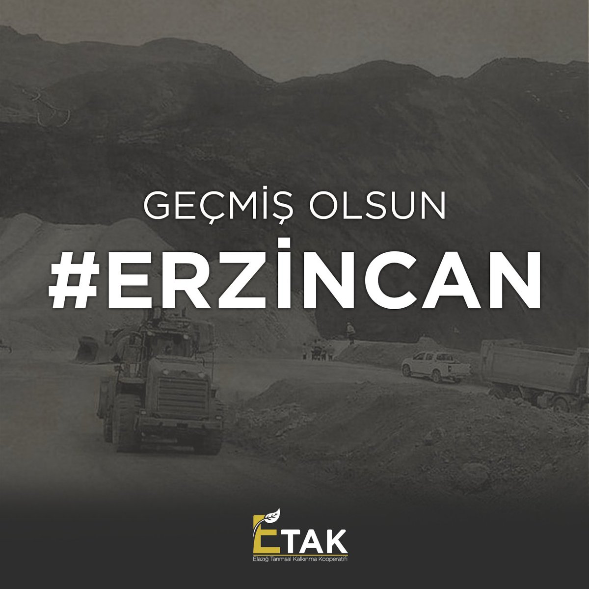etak_23's tweet photo. #Erzincan 'ın İliç ilçesindeki maden ocağında toprak kayması sonucu meydana gelen göçükte can kaybımızın olmamasını temenni ediyoruz.

Göçükten etkilenen maden işçilerimize, ailelerine ve tüm vatandaşlarımıza geçmiş olsun dileklerimizi iletiyoruz. https://t.co/LdryL31D3B