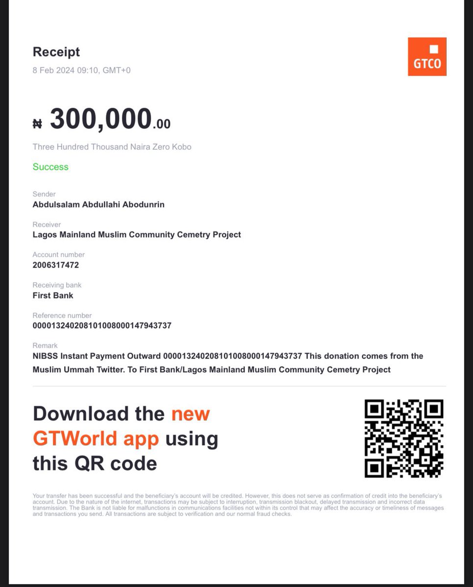 Adamthallith's tweet photo. Muslim Twitter, we are grateful, thank you so much. Please read this tweet for Allah sake. 

2 weeks ago, committee of 4 men from Ummah Twitter in persons of (@RealSamboFatiu @Oniwe_luqman @dansatty and myself) came here on Twitter to seek donation of 300k for Ilorin Muslim cemetery to get plank for the graves, but as Allah will have it, we  raised more than 300k.

The total fund raised for the cemetery is #1,871,000

We were able to reach out to 5 Muslim cemeteries. 

1. Ilorin Muslim Cemetery, Osere, Ilorin. (300k for planks)

2. Muslim Cemetery Apete, Ibadan. (235k to reconstruct the cemetery fence) you can check @dansatty page to verify. 

3. Lagos Mainland Muslim Cemetery, Lagos. (300k)

4. Muslim Cemetery Ikorodu, Lagos(300k)

5. Madrasat Muhammad Foundation in charge of the new Muslim Cemetery Okolowo, Ilorin (306k)

In total, a sum of #1,441,000 went to the cemetery. 

As for the remaining funds, it was used as stated below: 

180k was used to purchase megaphone for a Masjid in Oshogbo (we will attach picture). 

A sum of 80k for a brother who needs surgery.

20k for a woman in need. 

150k was used to set off debt for a brother in distress.

Total: 430k. 

We appreciate the entire Ummah that trusted us with their money, Jazakumullah Khyran Jazah. 

I will attached every single transaction details here.
