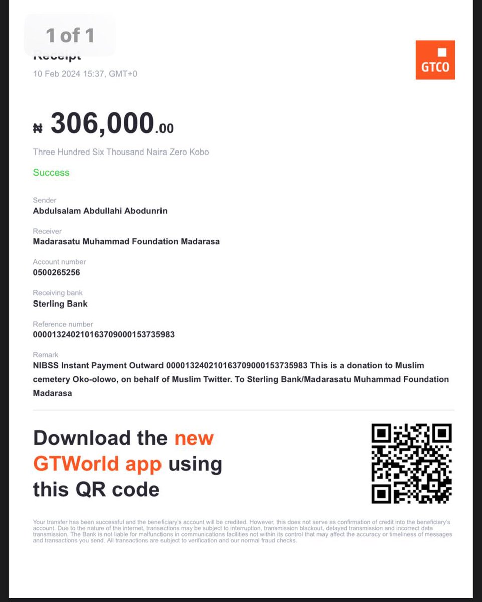 Adamthallith's tweet photo. Muslim Twitter, we are grateful, thank you so much. Please read this tweet for Allah sake. 

2 weeks ago, committee of 4 men from Ummah Twitter in persons of (@RealSamboFatiu @Oniwe_luqman @dansatty and myself) came here on Twitter to seek donation of 300k for Ilorin Muslim cemetery to get plank for the graves, but as Allah will have it, we  raised more than 300k.

The total fund raised for the cemetery is #1,871,000

We were able to reach out to 5 Muslim cemeteries. 

1. Ilorin Muslim Cemetery, Osere, Ilorin. (300k for planks)

2. Muslim Cemetery Apete, Ibadan. (235k to reconstruct the cemetery fence) you can check @dansatty page to verify. 

3. Lagos Mainland Muslim Cemetery, Lagos. (300k)

4. Muslim Cemetery Ikorodu, Lagos(300k)

5. Madrasat Muhammad Foundation in charge of the new Muslim Cemetery Okolowo, Ilorin (306k)

In total, a sum of #1,441,000 went to the cemetery. 

As for the remaining funds, it was used as stated below: 

180k was used to purchase megaphone for a Masjid in Oshogbo (we will attach picture). 

A sum of 80k for a brother who needs surgery.

20k for a woman in need. 

150k was used to set off debt for a brother in distress.

Total: 430k. 

We appreciate the entire Ummah that trusted us with their money, Jazakumullah Khyran Jazah. 

I will attached every single transaction details here.