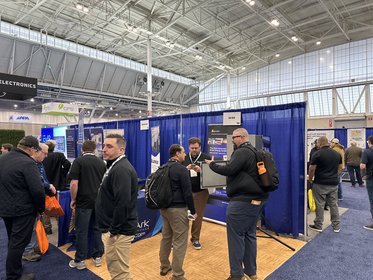 SolArkSolar's tweet photo. ๐ The Re+ Northeast convention in Boston has kicked off, and the Sol-Ark team is thrilled to be part of it! ๐ Join us at booth #756 to delve into cutting-edge solar solutions and discover how we're shaping the future of renewable energy. #SolArk #REPlus #BostonConvention https://t.co/n9OyVSOoet
