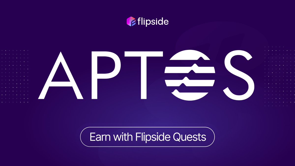 Flipside 📈 (@flipsidecrypto) on Twitter photo Community tech is evolving — gaming, social, DeFi, + other web3 apps are launching left and right.
And so much of that evolution is happening on <a href="/Aptos_Network/">Aptos Network (has moved to Aptos!)</a>.
That's why we're partnering to bring Aptos to Flipside Quests!
You can now earn for learning what's new on Aptos 🧵 Community tech is evolving — gaming, social, DeFi, + other web3 apps are launching left and right.
And so much of that evolution is happening on <a href="/Aptos_Network/">Aptos Network (has moved to Aptos!)</a>.
That's why we're partnering to bring Aptos to Flipside Quests!
You can now earn for learning what's new on Aptos 🧵