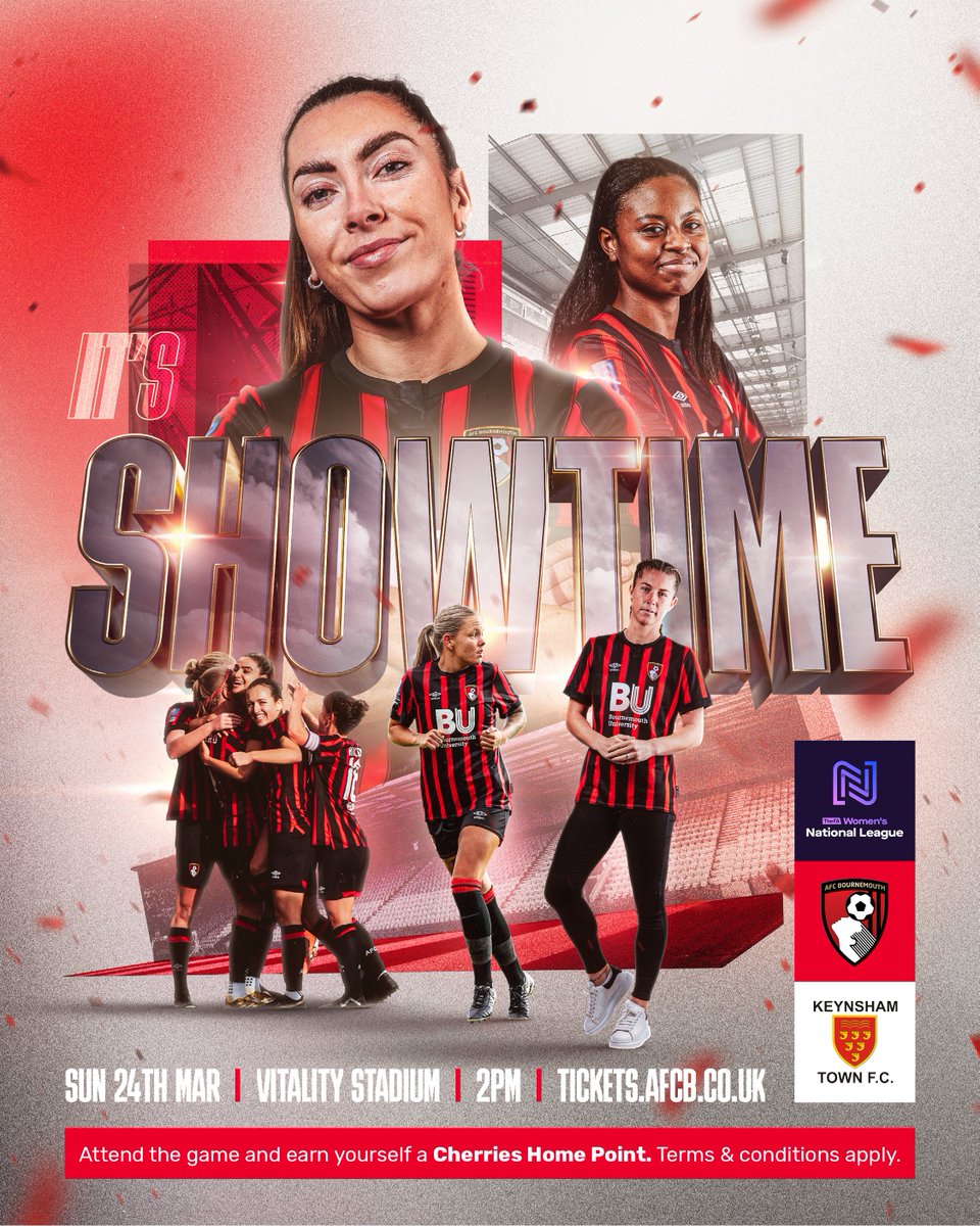 We're heading back to Vitality Stadium ♥️

We'll host Keynsham Town Ladies on Sunday 24th March 🙌

Ticket info 👉 bit.ly/AFCBvKTLFC