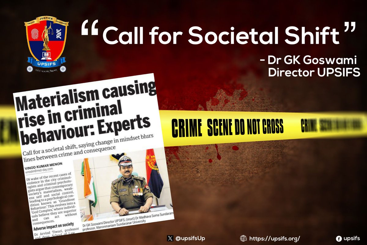 Holistic reform: Dr. G K Goswami,Director,UPSIFS, sheds light on the societal roots of violence. Societal influences shape the criminal mindset. Addressing childhood isolation, parental care, and ethical issues is crucial to prevent recurrences.  #PreventViolence #EthicalSociety