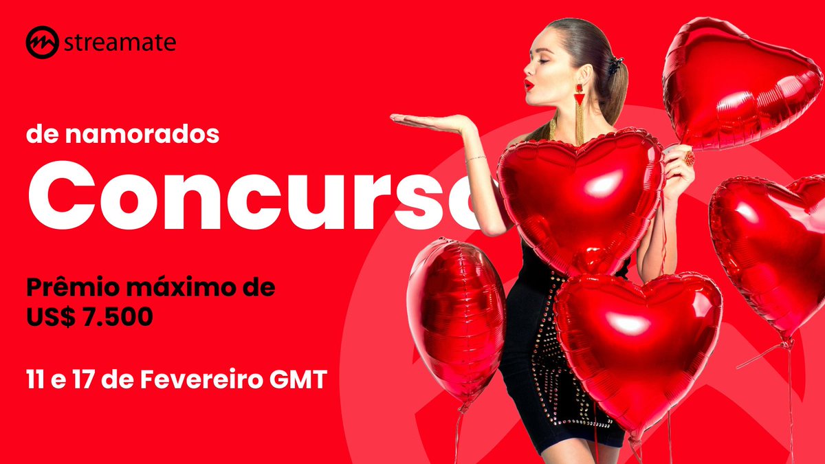 StreamateBrazil's tweet image. Participe do nosso Concurso de Namorados de 11 a 17 de fevereiro GMT! Todos os 7 dias contam! 1000 vencedores e um prêmio máximo de $7500! Não perca a sua chance de ganhar muito! Que comece a classificação! 🚀💰 #SweetheartsContest #WinBig #TopPrize7500