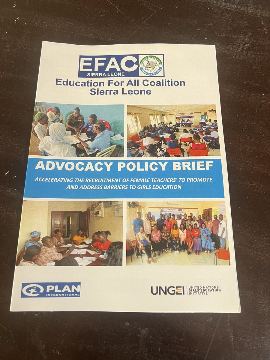 efa_sl's tweet photo. EFAC-SL launched an advocacy policy brief titled “accelerating the recruitment of female teachers to promote &amp; address barriers to girls edu.  The  coordinator stated that “ when we recruit female teachers SRGBV Issues will reduce in our schools”.@Plan_SLE @UNGEI @AncefaRegional https://t.co/VTe8govl1O