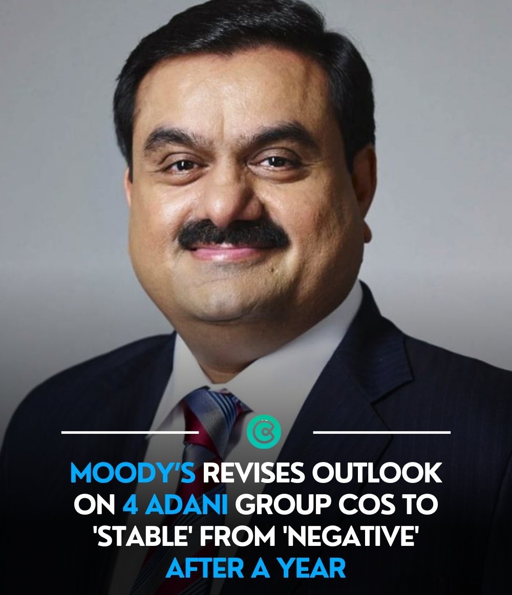 dhanvifinserv's tweet photo. Moody’s Ratings on #AdaniGroup 👇
#ADANIGREEN Rating BA3, changed outlook to “Stable” from “Negative”
#ADANITRANS - Rating BAA3, changed outlook to “Stable” from “Negative”
#ADANIPORT - Rating BAA3, maintain outlook to “Stable”
#Adani #StocksToWatch #StocksInNews #stocks https://t.co/wREDSkH1Ty