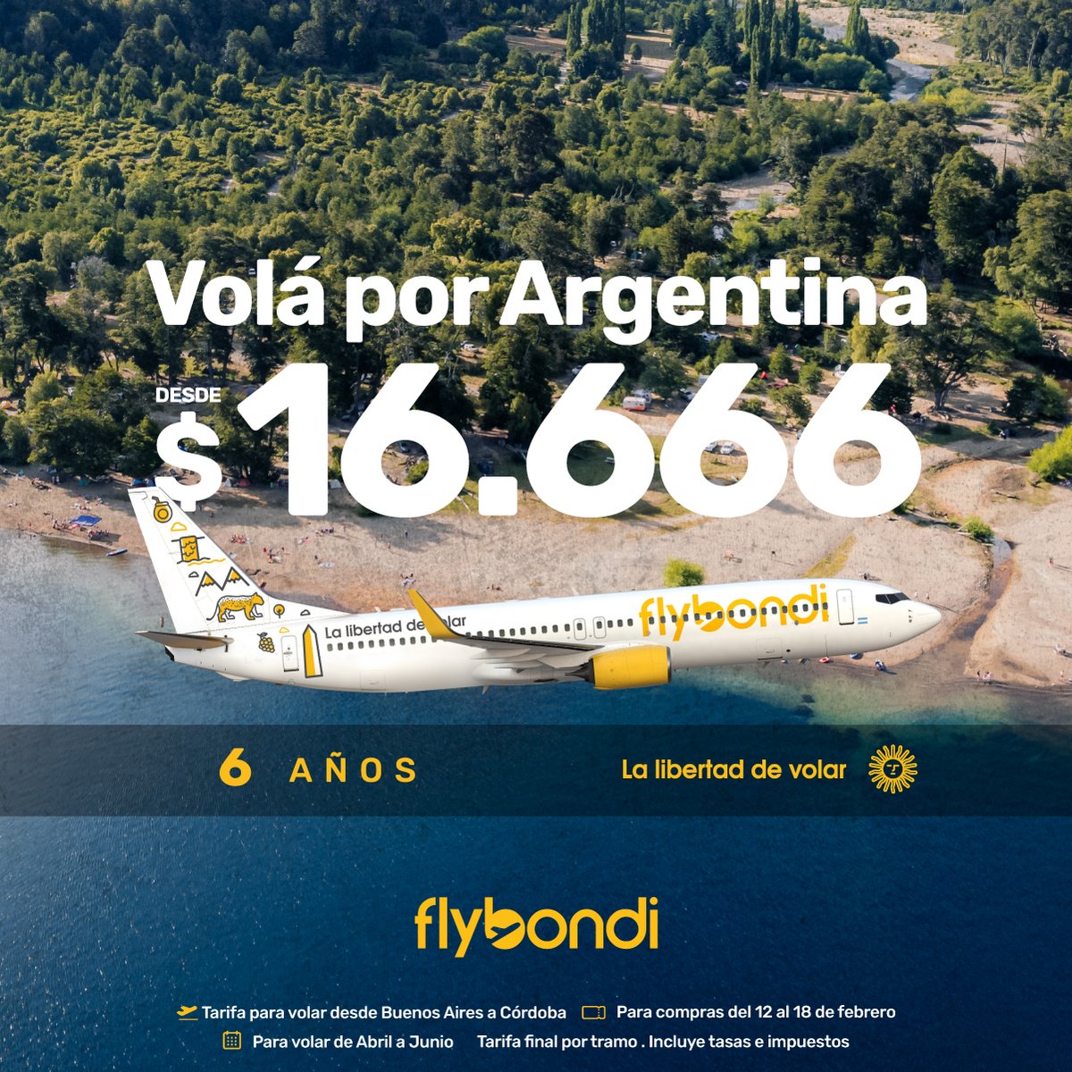 flybondioficial's tweet photo. ¿Con ganas de un viajecito por Argentina? 😎🇦🇷

Mandale click acá 👉🏻 https://t.co/HMGxE8WShU y y aprovechá nuestra semana de promos 🥳.

#NuestroCumple #Flybondi https://t.co/nAGnG5bsAH