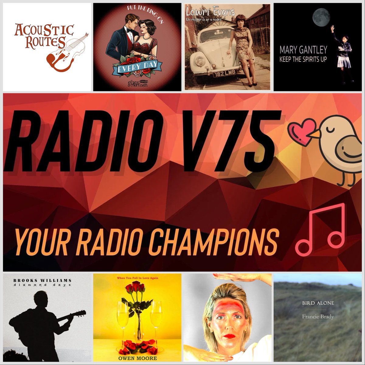 On @AcousticRoutes show 482, Featured album from @BrooksRedGuitar & tracks from @LowriEvansMusic #BirdAlone @birdmusic @littleloremusic @TangleJackBand @hevelwood @RealGraceMusic @MaryGantley3 @NoGoodBoyoBand & more. Tune in to radiov75.com 7pm 🏴󠁧󠁢󠁷󠁬󠁳󠁿🇬🇧time today