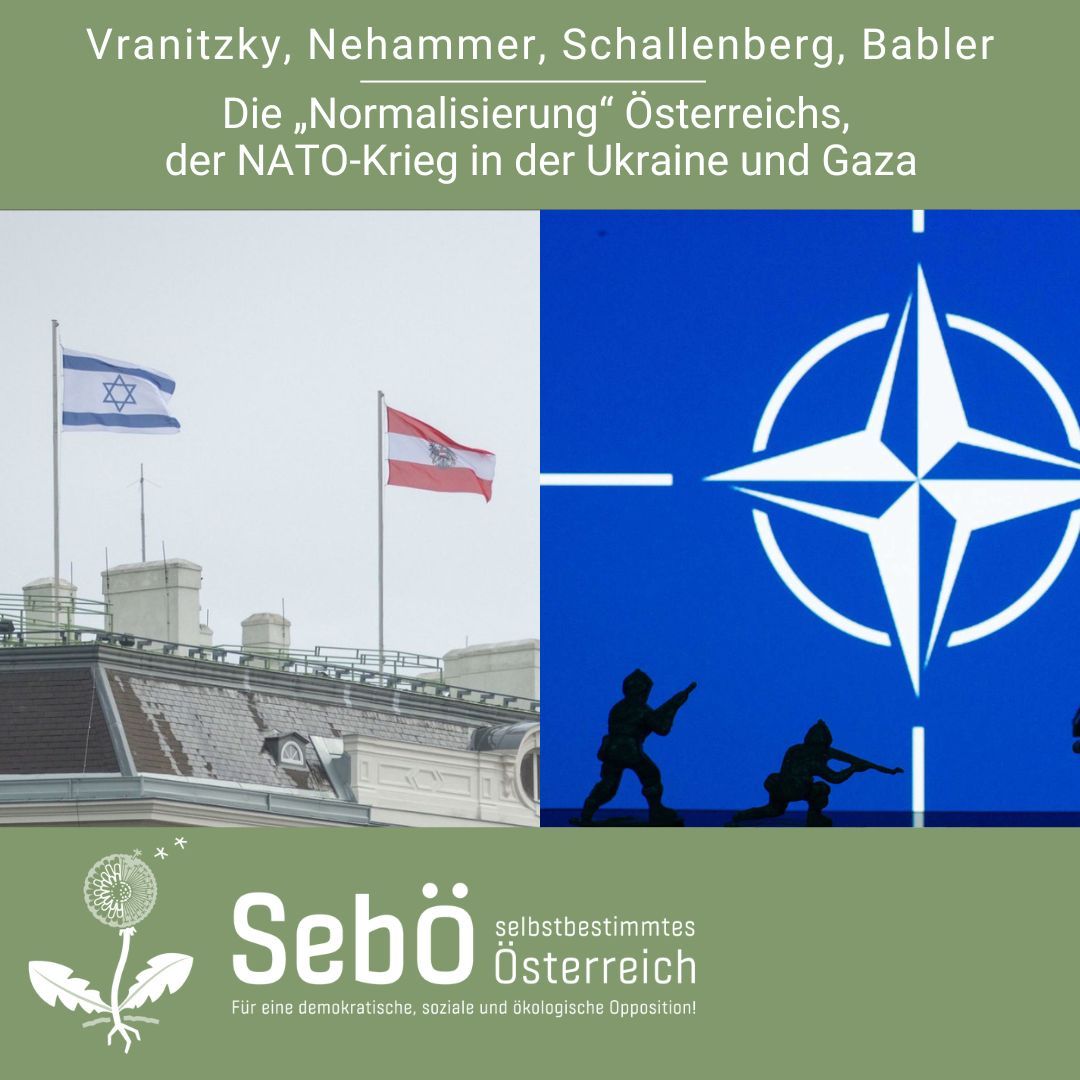 Seboe_Partei's tweet image. Vranitzky, Nehammer, Schallenberg, Babler
Die „Normalisierung“ Österreichs, der NATO-Krieg in der Ukraine und Gaza
Israel begann die Zerstörung des Gaza-Streifens nicht erst im Oktober 2023...

Ganzer Text von Dr. Albert F. Reiterer hier: buff.ly/3I03WMw