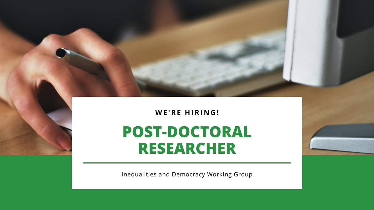 📢 We invite applications for a 2-year position as a Post-doctoral Researcher in our Inequalities and Democracy Workgroup. 🗓️ Interviews with shortlisted candidates are expected to take place in April. Details: 👉 cutt.ly/FwVjd3DR #postdocjobs #postdoc