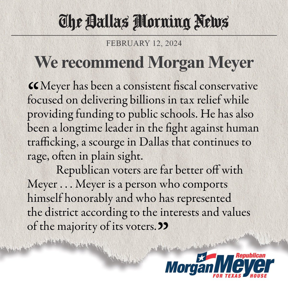 As our state rep., my job is to listen. When I heard time & time again that property taxes were too high, I worked with our leadership in Austin to deliver historic property tax relief. With your support in the March 5 GOP primary, I’ll keep listening & working for our community.