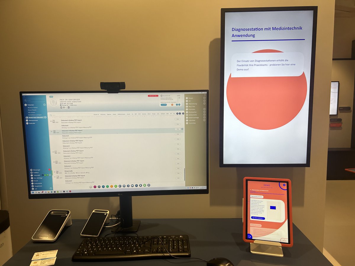 marcelweigand's tweet photo. Das war ein toller Nachmittag mit @PLangkafel in der #Digitalpraxis "DEMO" der @Hauptstadt_KV
Vielen Dank an #BeatriceNauendorf für die Führung im Showroom & den tollen Austausch! 🙏
Für Arztpraxen ist die DEMO ein toller Ort, um sich mit der Digitalisierung vertraut zu machen. https://t.co/5nXg2jAHwN
