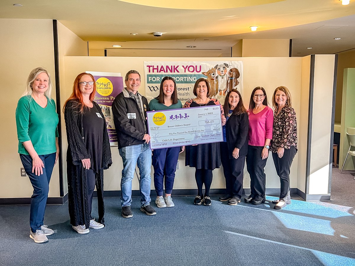 🎉 Thrilled to share that our Child Life team received a generous $55,171 donation from #SpiritofChildren! Huge thanks to our amazing community for their support via donations at local @spirithalloween stores. Grateful for the impact we're making together! 🌟💙