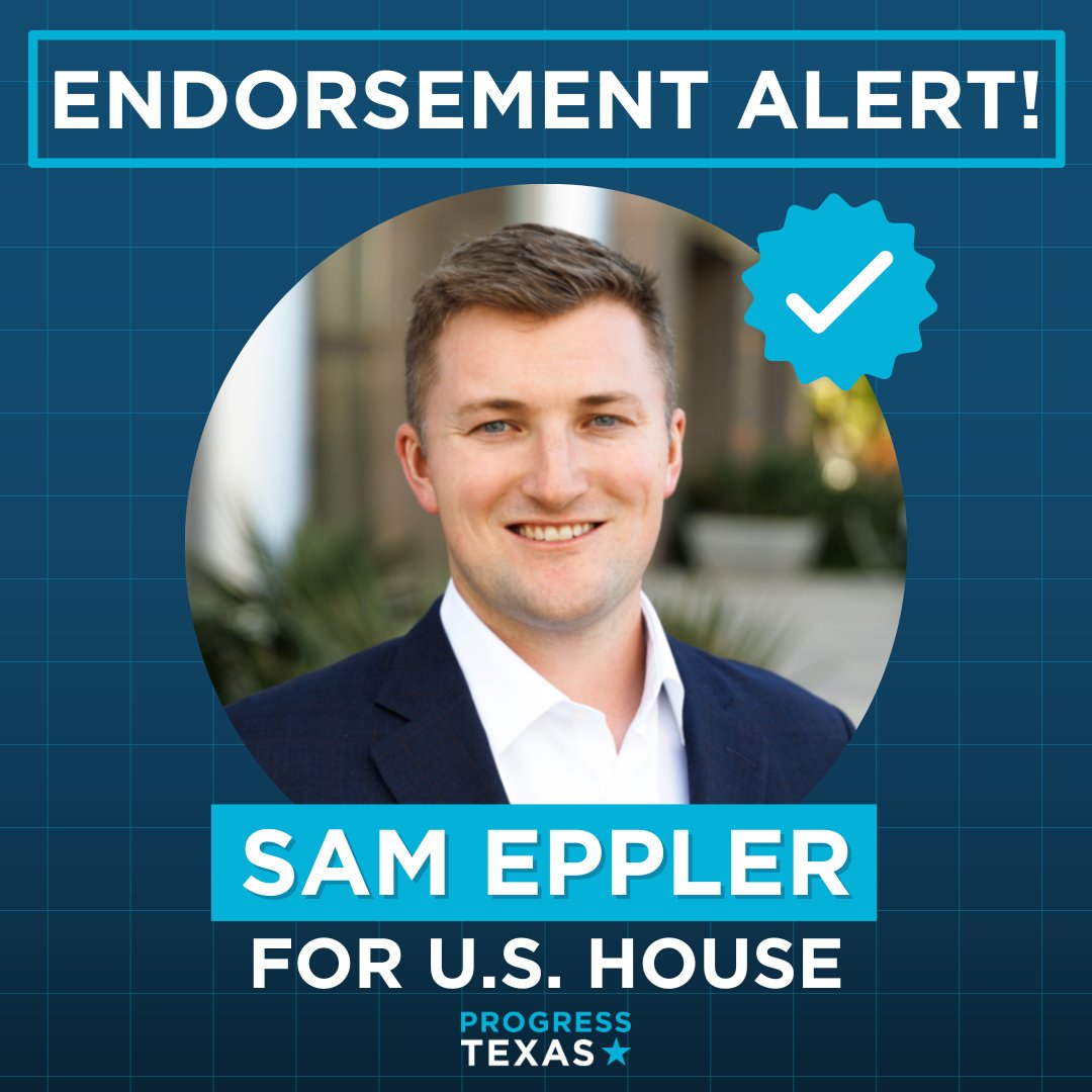 ProgressTX's tweet photo. #ProgressTexas Endorsement Alert! @sameppler will be a great addition to Congress. The former math teacher and high school principal is the public education champion his district needs to beat a MAGA extremist in November.

#2024PrimaryElection #Endorsement #Progressive https://t.co/VlHCkXqruV