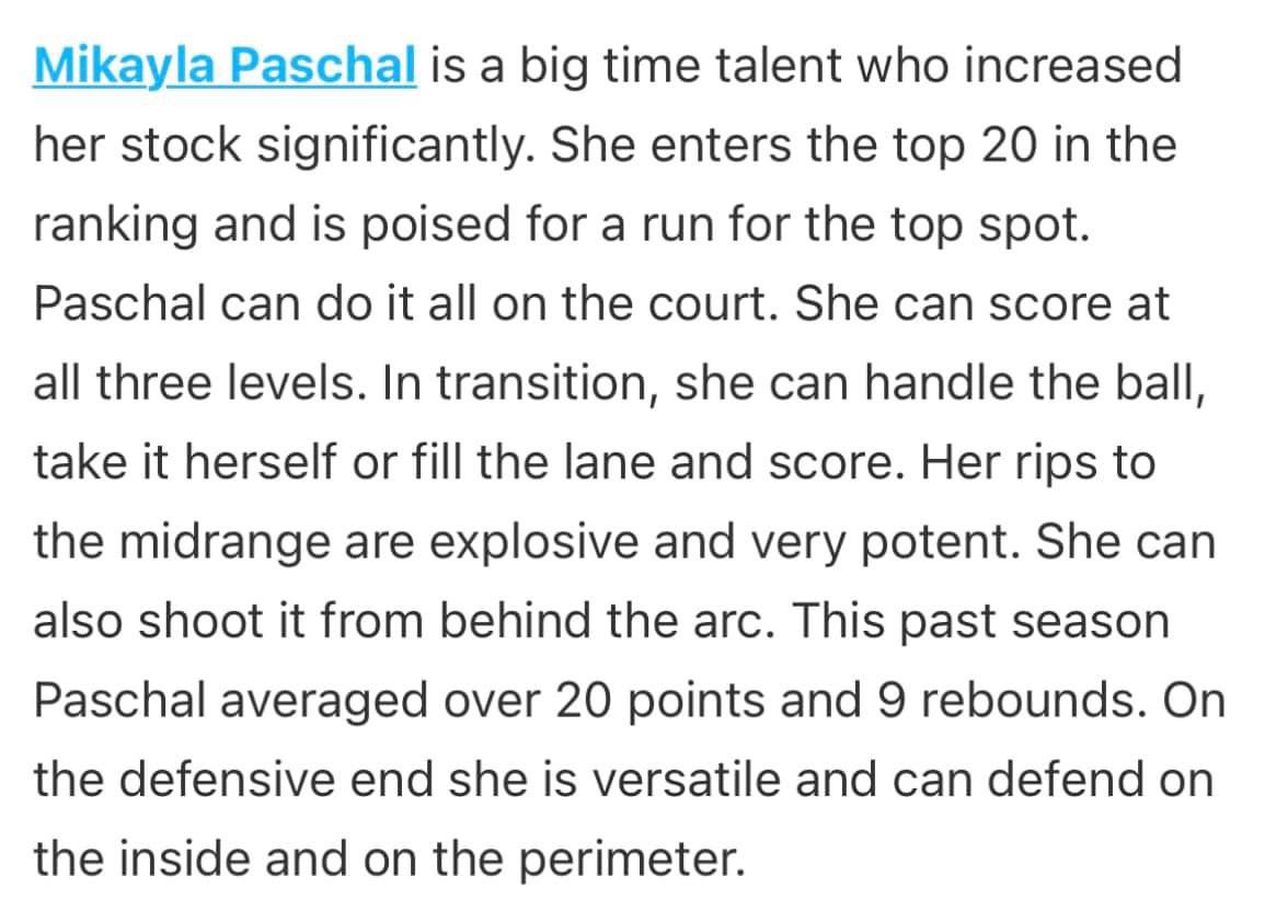 CoachQswader's tweet photo. Congratulations to @ETYBA @TeamDupree F @mikayla_paschal on her junior year. She is really developing into the player she wants to be and others are noticing. Moving into @PGHFlorida top player in Florida in the 2025 class. It’s up from here. @SUTSReport @FAUWBB @IowaWBB https://t.co/35LX0sgLNT