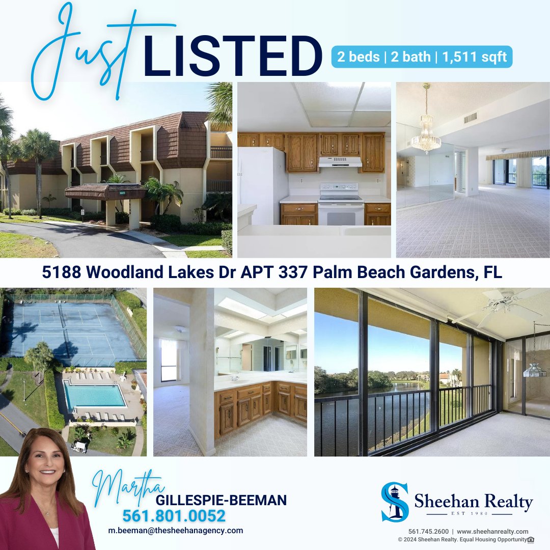 Location, location, location, and this one doesn't disappoint! 5188 Woodland Lakes Drive, 337
#palmbeachgardens #Florida 33418
2 beds  |  2 baths  | 1511 sqft
$379,000 bit.ly/5188WoodlandLa…