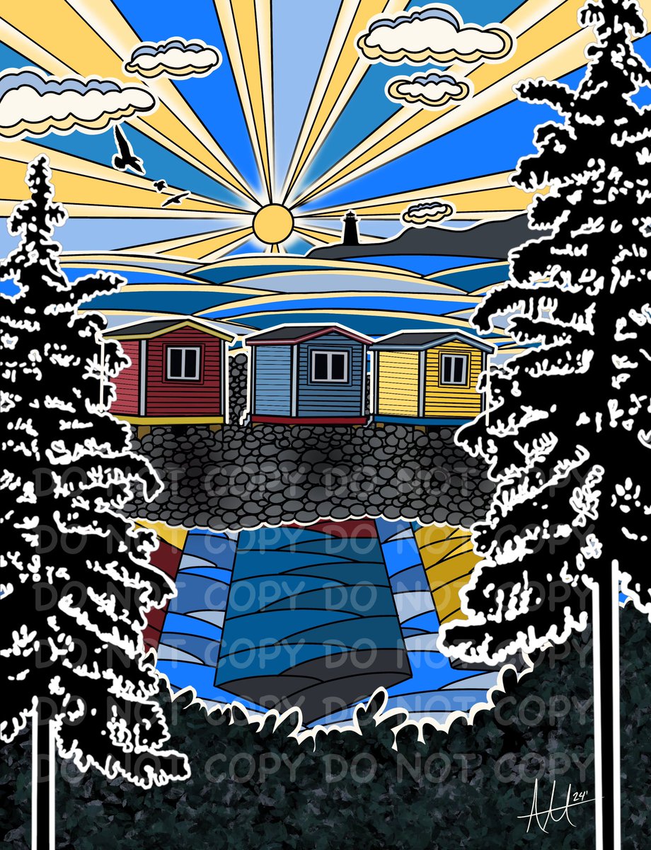 Shorelineartnl's tweet photo. Newest digital drawing. “Colours at Bay” 

Sometimes creating with no end design in mind, makes some of the best pieces. I absolutely love using bright, vibrant colours to make the piece “pop”. Creativity at its finest 😁✍🏻 #Newfoundland https://t.co/TEt0xe076z