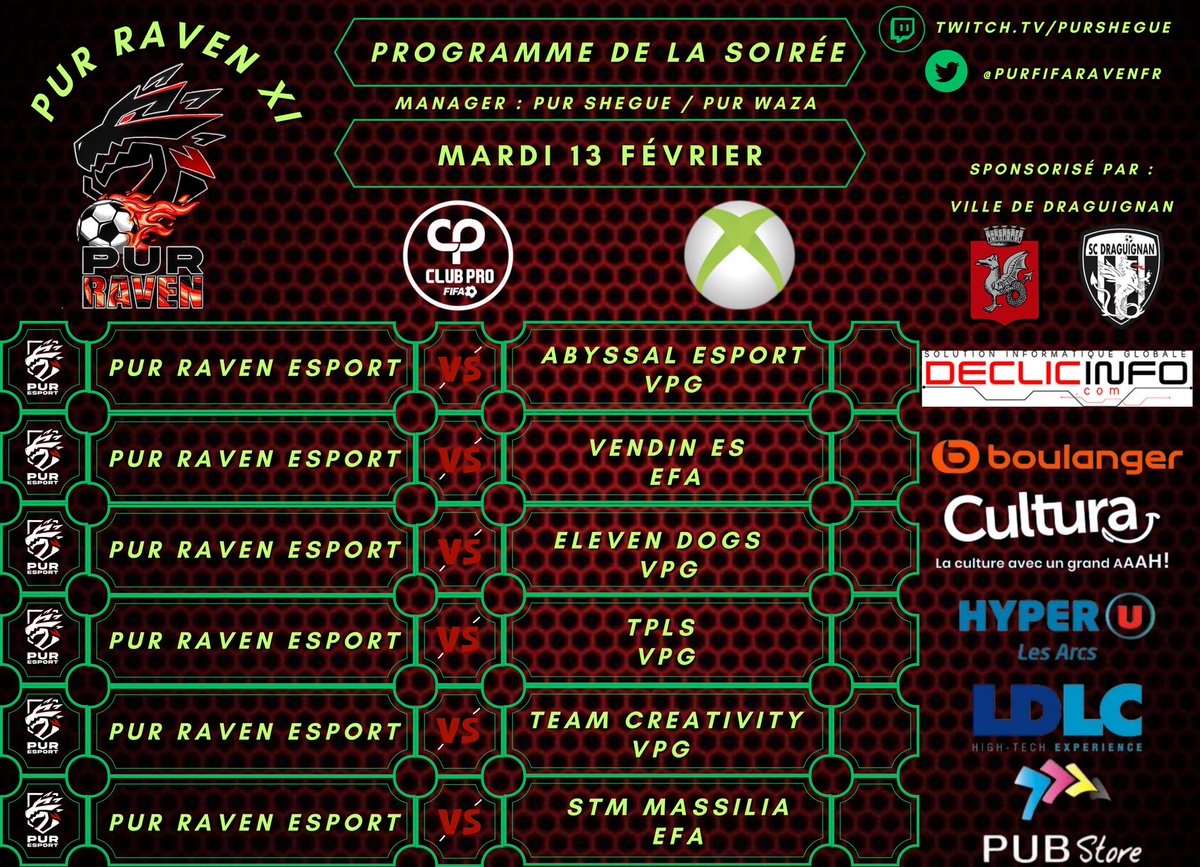 Grosse soirée ce soir gl aux adversaires <a href="/VPGFrance_/">VPG France</a> <a href="/EfaFranceoff/">EFA France 🇨🇵</a> @PuREsport_ le tout a suivre sur le twitch twitch.tv/purshegue