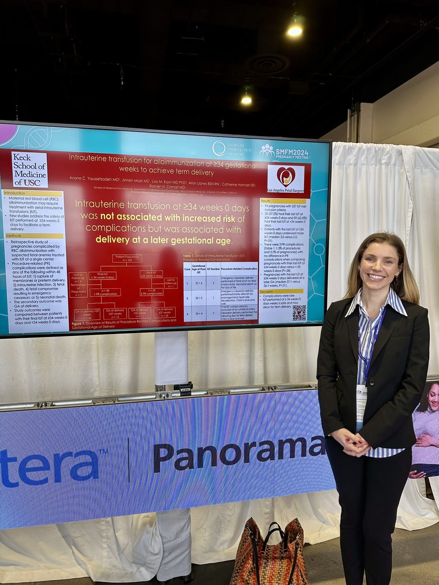 Ramen Chmait (@ramen_chmait) on Twitter photo What are the risks and benefits of performing a fetal transfusion beyond 34 weeks gestation? 
Here is the work of USC MFM Fellow Dr <a href="/ArianeGushue/">Ariane Gushue</a> that probes this question in 100 fetuses that underwent serial transfusions.
<a href="/MySMFM/">SMFM</a> #smfm24 What are the risks and benefits of performing a fetal transfusion beyond 34 weeks gestation? 
Here is the work of USC MFM Fellow Dr <a href="/ArianeGushue/">Ariane Gushue</a> that probes this question in 100 fetuses that underwent serial transfusions.
<a href="/MySMFM/">SMFM</a> #smfm24