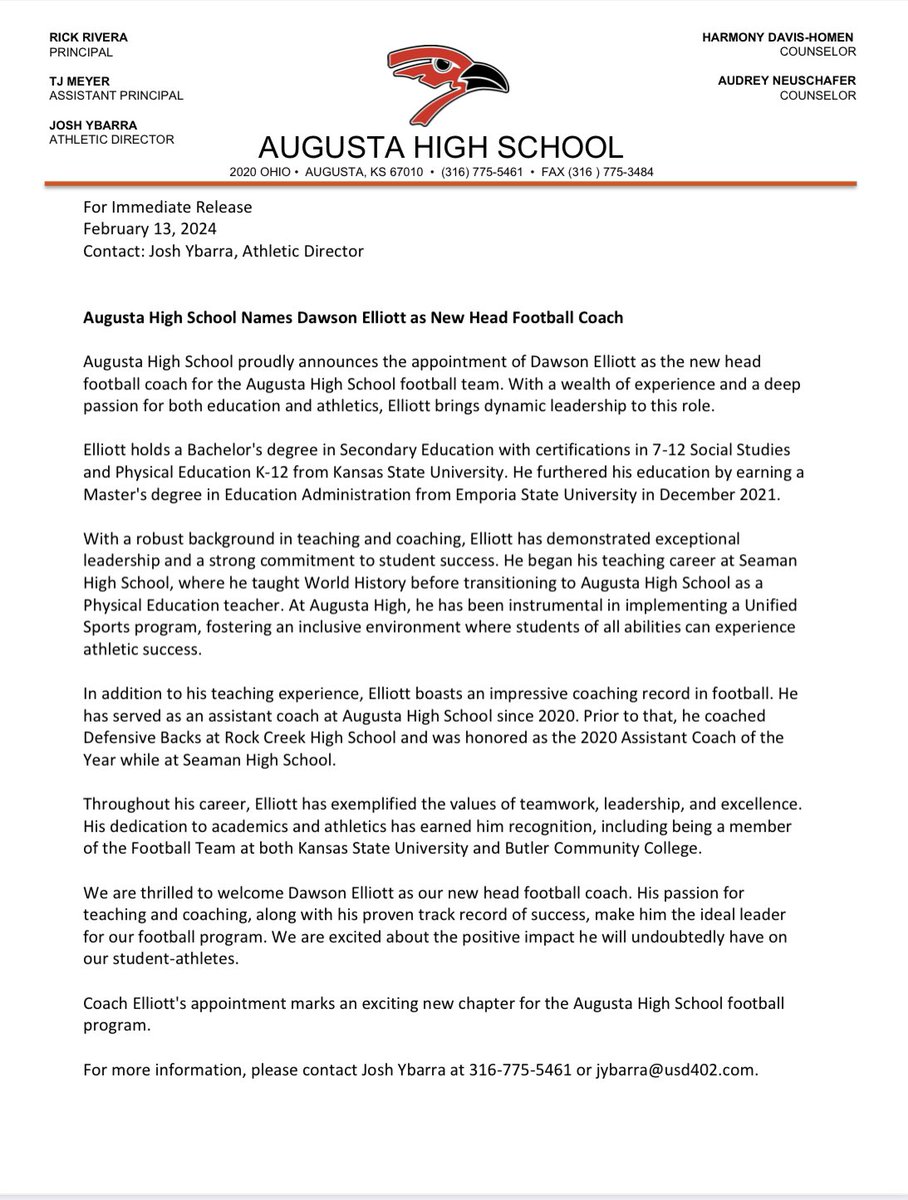 Augusta High Orioles tweet media