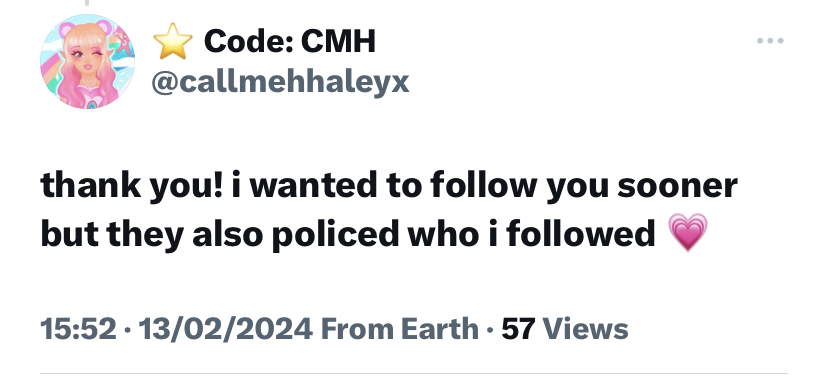 zari ₍⑅ᐢ..ᐢ₎ (@zwoztt) on Twitter photo ( #royalehigh #rhtc )
So <a href="/callmehhaleyx/">⭐ Code: CMH</a> can't follow Evelyn but Sweetner can follow SA p*rn accounts...? RH is never getting rid of these ableism allegations ( #royalehigh #rhtc )
So <a href="/callmehhaleyx/">⭐ Code: CMH</a> can't follow Evelyn but Sweetner can follow SA p*rn accounts...? RH is never getting rid of these ableism allegations
