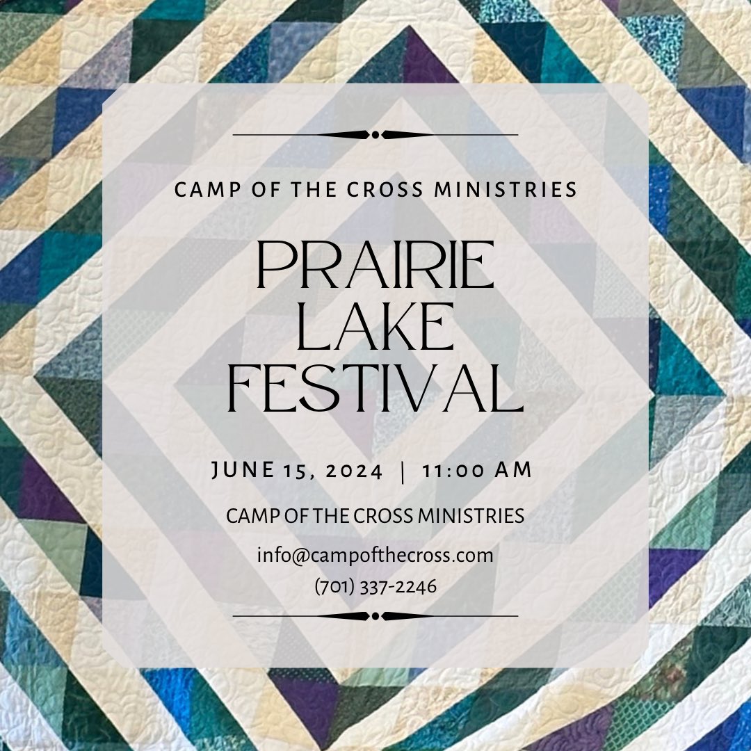 The 2024 Camp of the Cross Prairie Lake Festival will be here before we know it!

If you are interested in donating an item for the auction, please check out the donation form linked below. Donation deadline is Monday, May 20th. 

static1.squarespace.com/static/58336d7…