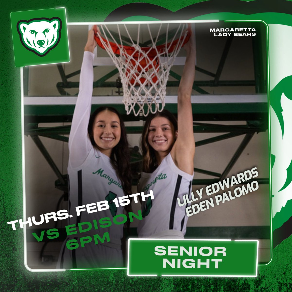 THIS THURSDAY! 
Huge Night! Last regular season game, SENIOR NIGHT, SENIOR AUTOGRAPHS! 

Come out to the ICEBERG and show our Lady Bears some LOVE!