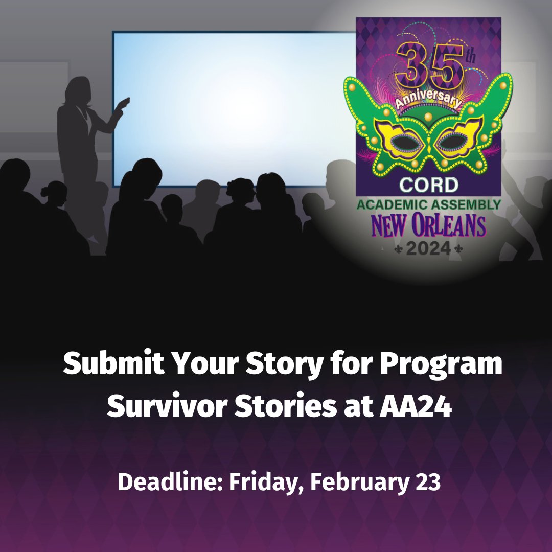 Join us at #CORDAA24 as we share experiences that have impacted the lives of our teams so we can laugh, learn, hope, and maybe cry, about the special things that bring us closer. Submit your story here: bit.ly/3SUfw2e