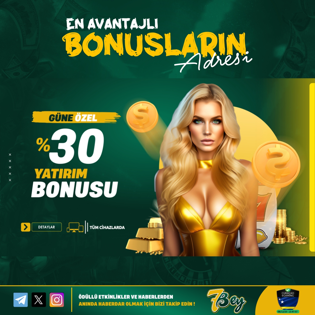 7Beyresmi's tweet photo. 📢#7Bey En Avantajlı Bonusların Adresi ! 

💸Güne Özel %30 Yatırım Bonusuyla Kazancın Tadını Çıkar .

🌐https://t.co/elrmNmSMLy

Ödüllü Etkinlikler Ve Haberlerden Anında Haberdar Olmak İçin Bizi Takip Edin 

#7bey #7beygiriş #yatırımbonusu https://t.co/USNToU559A