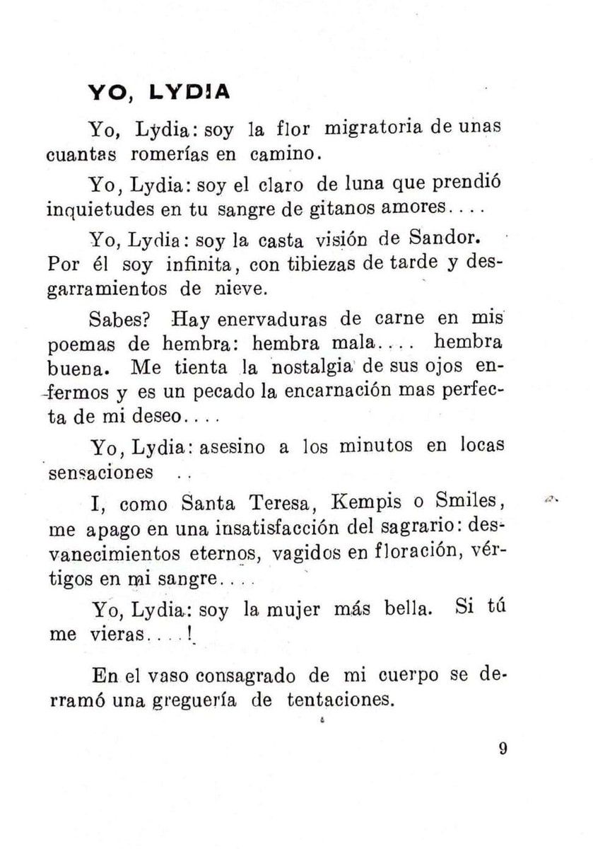 📚 Descubre un fragmento de la historia literaria de Ecuador en la Biblioteca de Autoras Ecuatorianas #BAE.

=^.^=

💋 "Labios en llamas" (1935) de Lydia Dávila, fascinante poemario que causó controversia por su contenido erótico, desafiando tabúes de su tiempo.📖✨