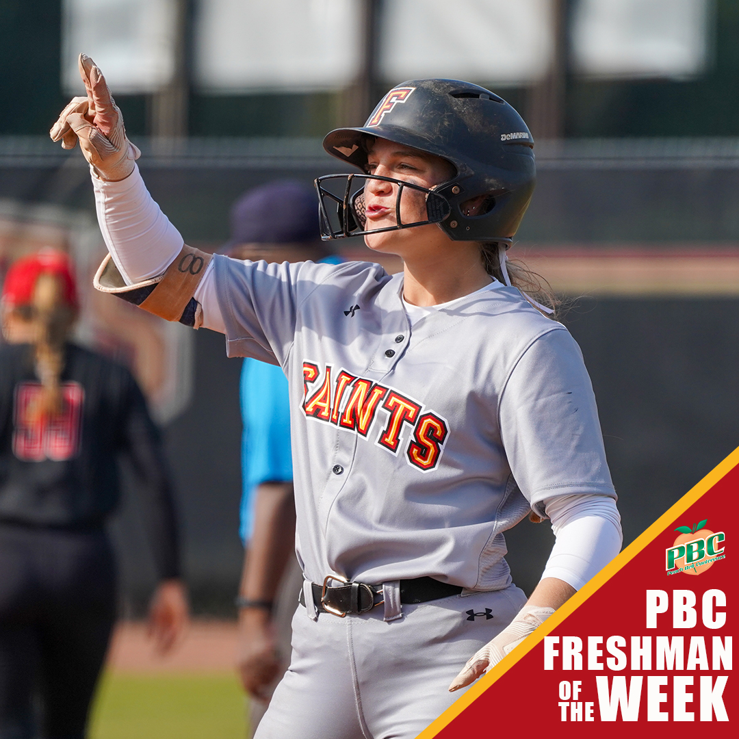 Hannah Smith was selected as the <a href="/PeachBelt/">Peach Belt</a>  Conference Freshman of the Week🥎

Smith hit .517 over 8️⃣ games‼️ She only struck out twice in 29 at-bats and scored 6️⃣ runs🔥Smith leads the conference with 20 base hits👏

📰flaglerathletics.com/news/2024/2/12…

#GoSaints | <a href="/FlaglerSoftball/">Flagler Softball</a>