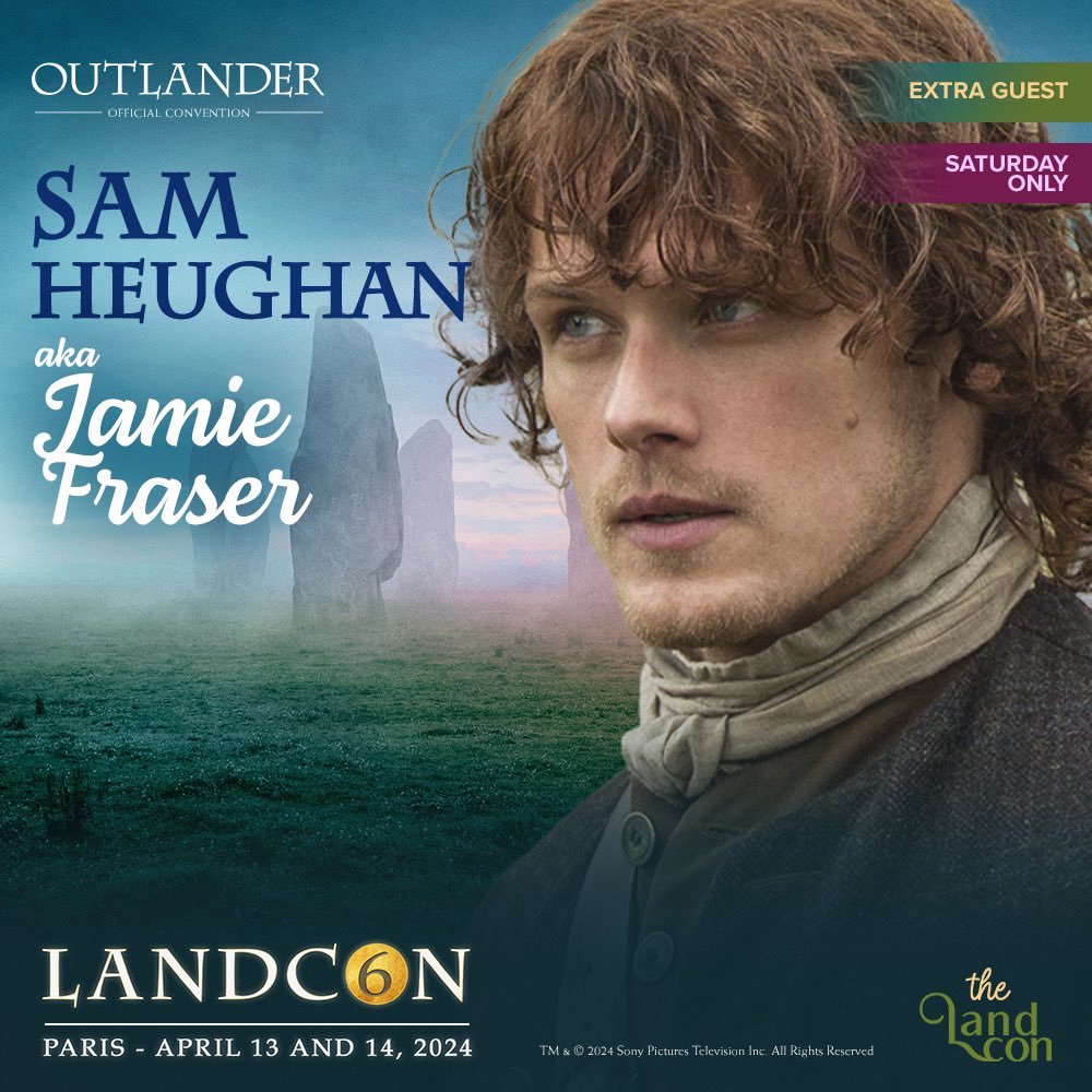 Multifaceted man, actor in TV series and in big Hollywood productions, Businessman and New York Times Best Selling Author... We are thrilled to announce that Sam Heughan, will be with us at #LandCon6 ➡️ Info thelandcon.com/the-land-con-6/  #outlander #thelandcon #convention #tlc6