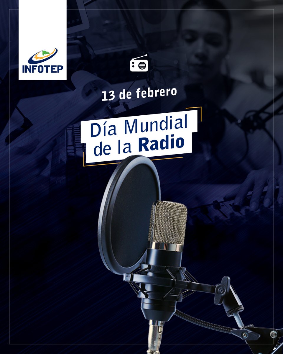 InfotepRD's tweet image. ¡Hoy es el Día Mundial de la Radio! 📻🥳

En #INFOTEP, celebramos este medio de comunicación tan poderoso que une a las personas en todo el mundo. 🤩  

Capacitamos a jóvenes en nuestras formaciones técnicas en producción, conducción y técnica de radio. 

#CapacitarEsProgresar
