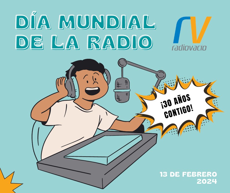 Feliz día de la Radio 2024! 100 años de Radio en España, 30 en <a href="/sotdechera/">victor redondo</a> y casi 1 en <a href="/gestalgar/">maria ines</a> <a href="/radiovacio/">Radio Vacio</a> #AhoraEmpiezaLoBueno