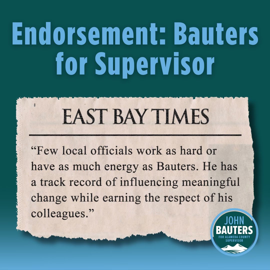 I’m honored to have earned the endorsement of the @EastBayTimes Editorial Board. Together, I know we can deliver the change Alameda County deserves. Full Editorial 👉🏼 eastbaytimes.com/2024/02/13/edi… Please donate to help us share the news! 👉🏼 secure.actblue.com/donate/jb24-web