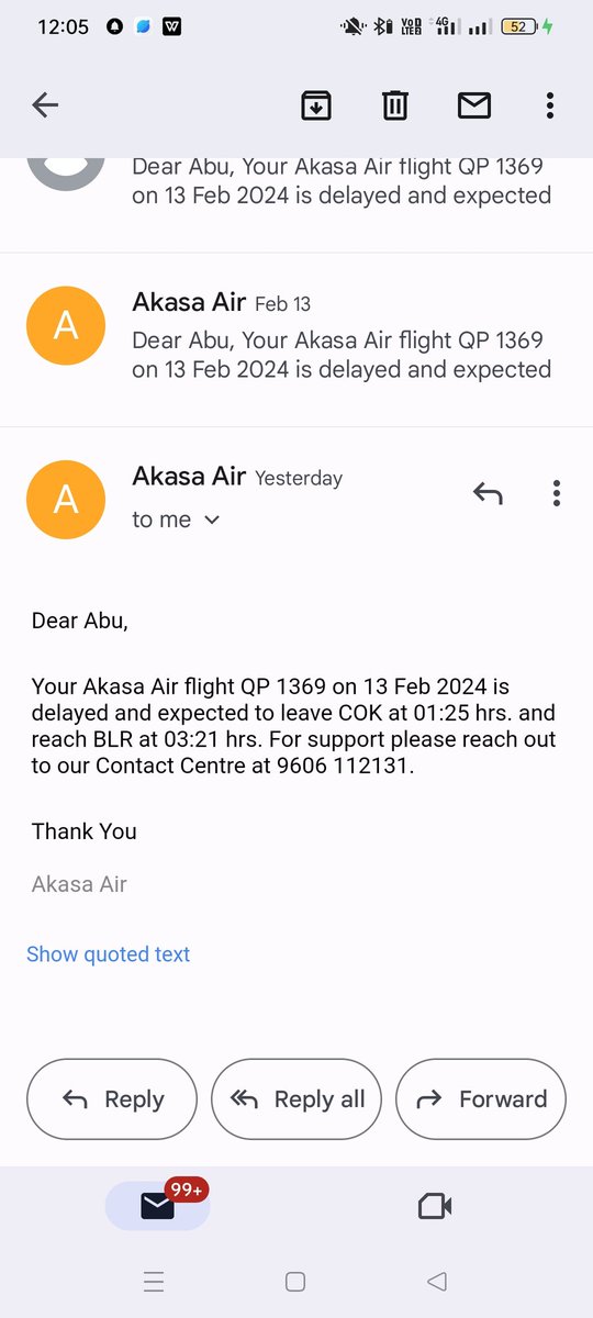 Mehbub2017's tweet photo. @AkasaAir the flight was at 10:30 PM but it was delayed too much
@DGCAIndia , I have another connecting flight from Banglore from 5:20AM 14 February https://t.co/Wl7ceOO6As