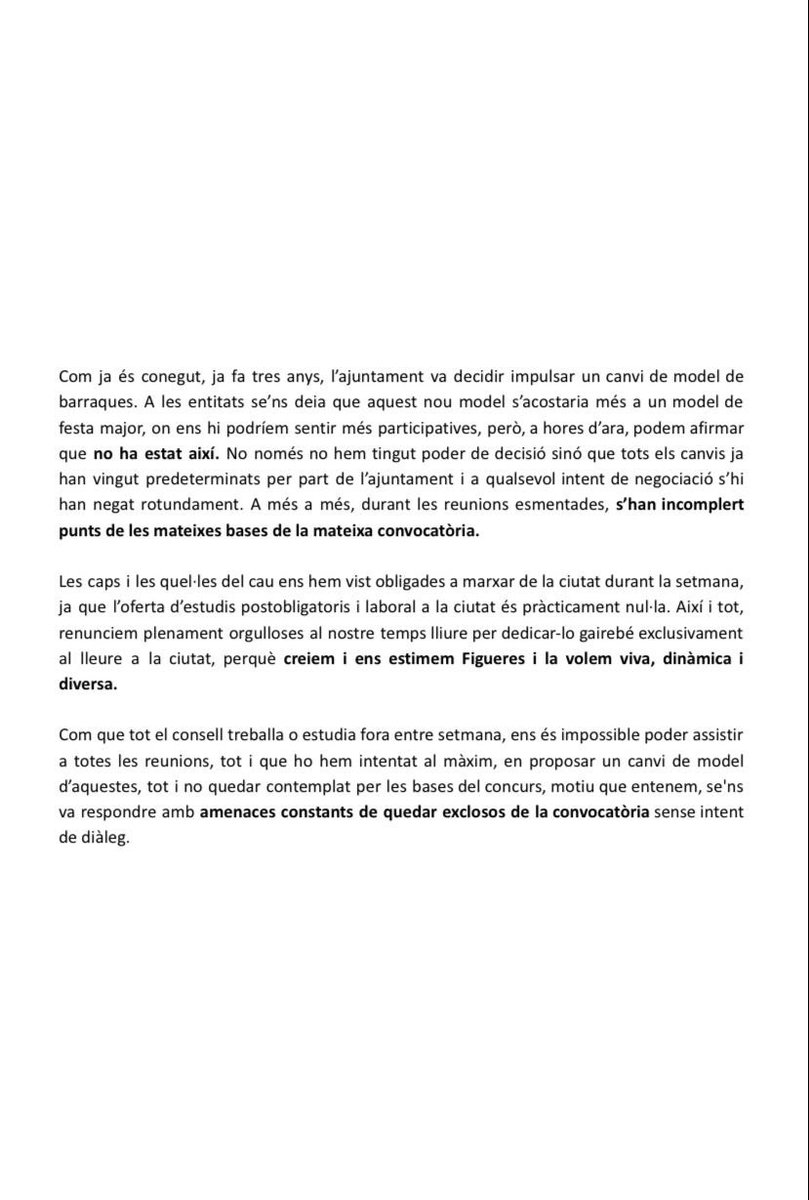 AeigSantPere's tweet photo. Comunicat del consell de caps i quel·les envers la Festa Major de Figueres.
@jordimasquef @ajfigueres @emporda_info @tramuntana_tv https://t.co/mSNpbUz0Bq