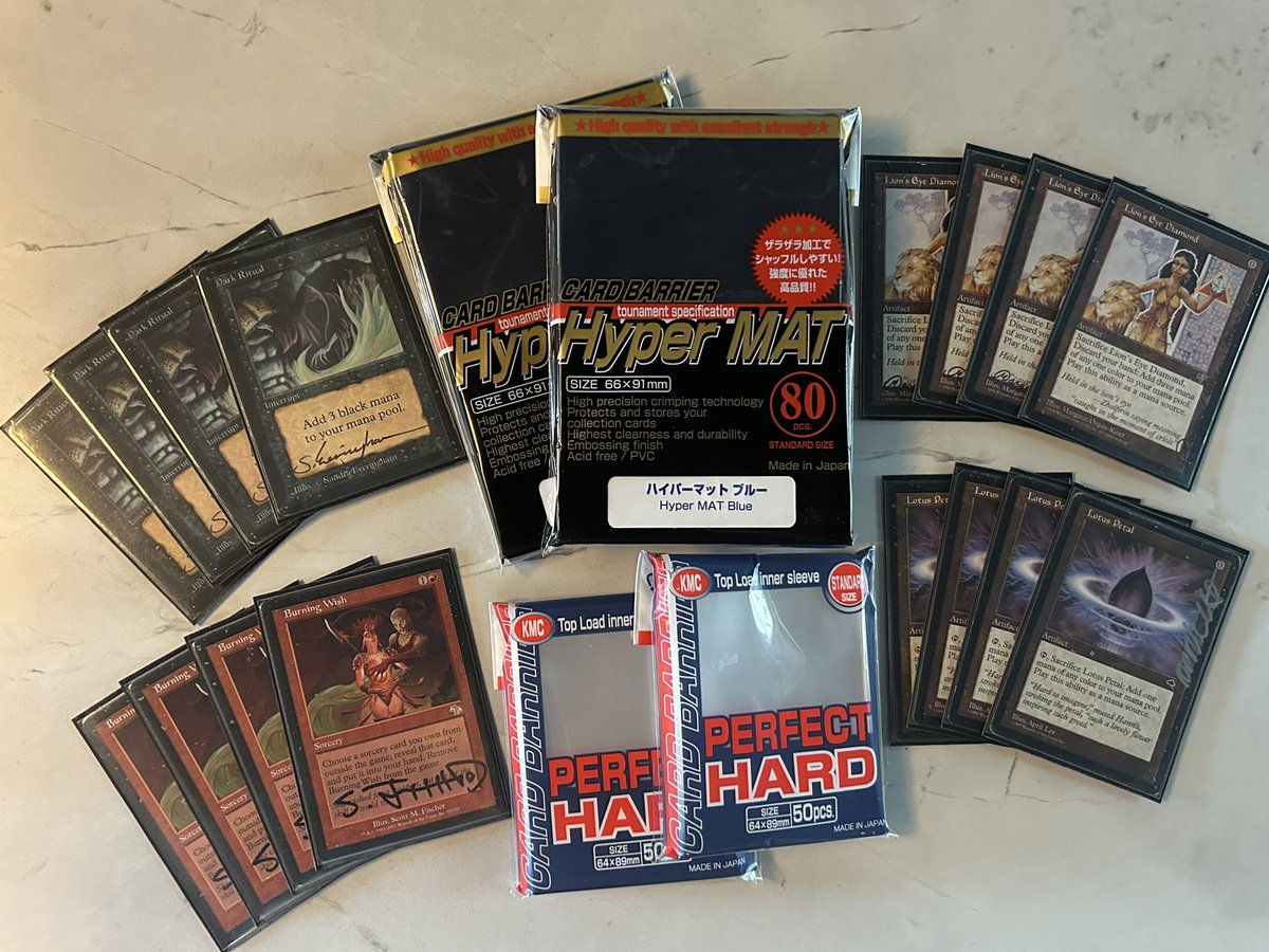 BIG thanks to <a href="/kmcsleevesusa/">KMC USA X M♢X</a> for sponsoring <a href="/mtgtheepicstorm/">The EPIC Storm</a> team!

I've been using Perfect Hard inner sleeves for cards I care about for ages and can't wait to sleeve up The EPIC Storm's latest hot tech 🌪️🌩️🌪️