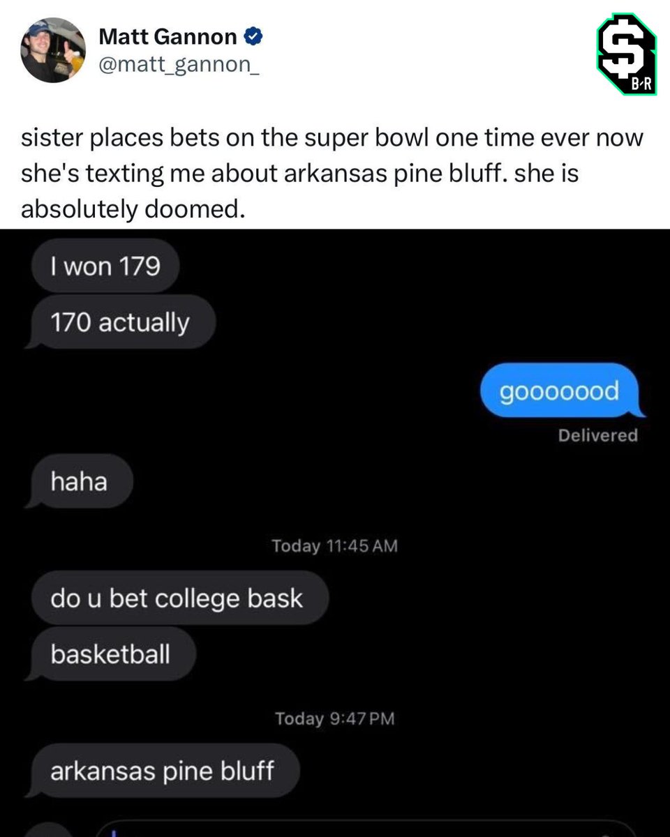 br_betting's tweet photo. First time Super Bowl bettors are just getting started 😅

(via @matt_gannon_) https://t.co/aPb9wjJDsv