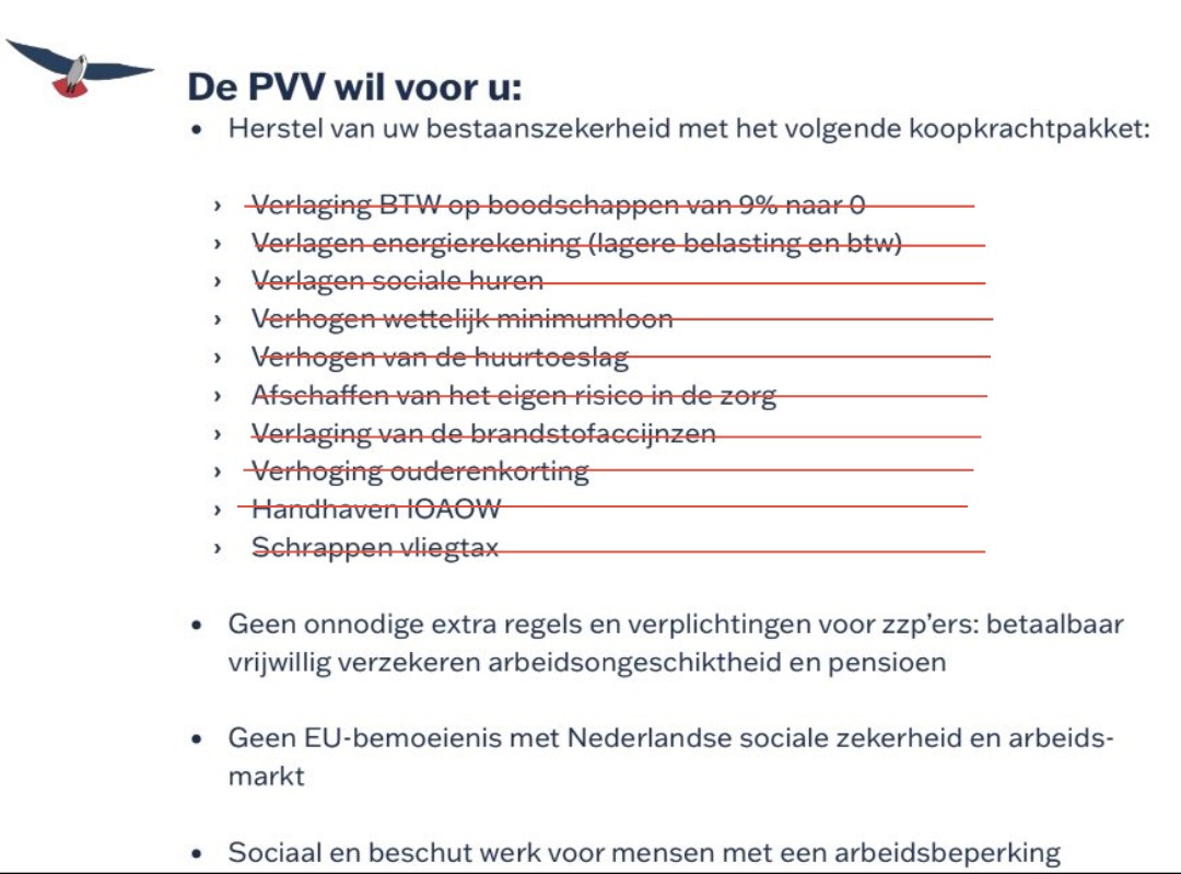 Hupsakee,de volgende draai van Geert Wilders #PVV.

Sociale huurders moeten weer hoge huurverhoging ophoesten.

Geen bevriezing van de huur.

❌️ "PVV wil voor u : verlagen sociale huren" ❌️