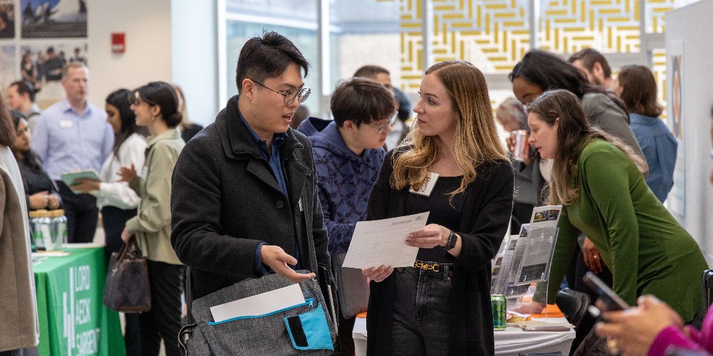 TaubmanCollege's tweet image. Happening Now: Taubman College Winter Career Fair. Today is the second, and only in-person, day of the fair. Thanks to all the employers meeting onsite with students!

#architecturecolleges #urbanplanningcolleges #designcolleges #umich #umichsocial