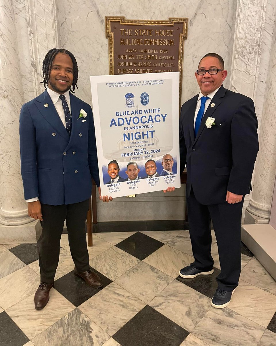 MikeJRogers4's tweet image. #Current Situation: It’s the annual Blue White Night in Annapolis! It’s always a great evening when Sigmas and Zetas come from across the state of Maryland to advocate on issues of importance to Marylanders!
#BluePhi! @zetaphibeta @nscottphillips1 @phibetasigma @mikejrogers4