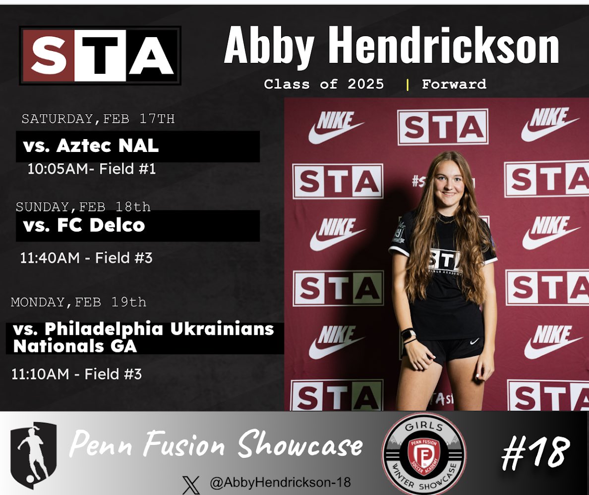 AHendrickson_18's tweet photo. So exited for the Penn Fusion Showcase this weekend!! @GAcademyLeague @STA_2007GA https://t.co/pMa4GUKAw8