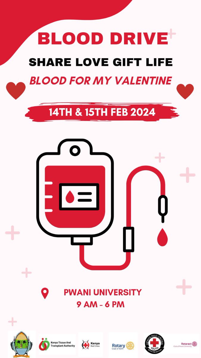 D. Collins Owuor, PhD (@davidcollinso) on Twitter photo Join Rotary Club of Kilifi <a href="/KilifiRotary/">Rotary Club of Kilifi</a> and partners (in flyer) for a Blood for my Valentine drive on 14th and 15th of February at Pwani University grounds. Come share the gift of blood with loved ones. Join Rotary Club of Kilifi <a href="/KilifiRotary/">Rotary Club of Kilifi</a> and partners (in flyer) for a Blood for my Valentine drive on 14th and 15th of February at Pwani University grounds. Come share the gift of blood with loved ones.