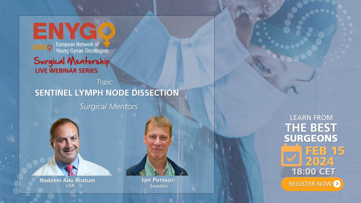 sergi_fg's tweet photo. Just 2 days left for the @ENYGO_official surgical webinar about SLN dissection under the mentorship of Prof. N. Abu Rustum &amp; J. Persson. 
Don’t miss it!!!
@NicoloBizzarri @Quique_ChC @AStrojnaMD @years_network https://t.co/aV4Mvc2tnI