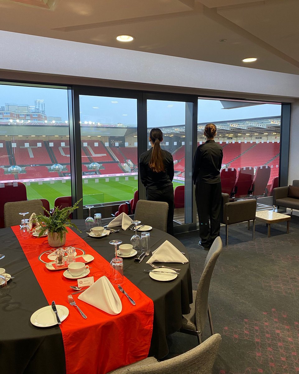 TWG_Staff's tweet photo. Some of the team doing the final checks this evening before the first guests arrive.
⚽️ Bristol City vs Southampton
Proud to be supporting the team at Ashton Gate
#eventstaffing #stadiumsupport #hospitality #tempstaff #matchday https://t.co/rYQlDs1fqR