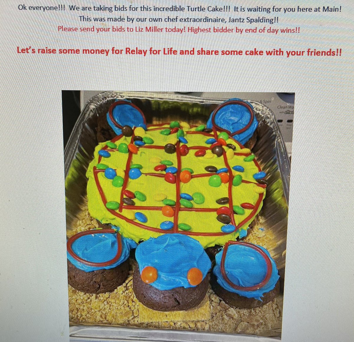 Only1Jantz's tweet photo. The #TurtleCakeTakeover continues @Blutman27 - this time I did it for charity.
We even got some grand cracker sand for the little guy. https://t.co/z6bLCIvFqJ